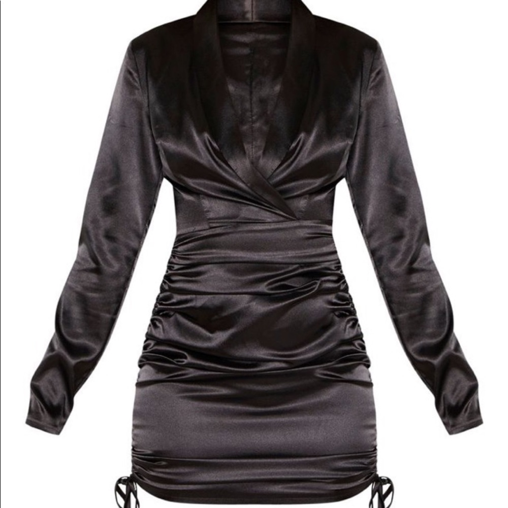 PLT Black Satin mini dress